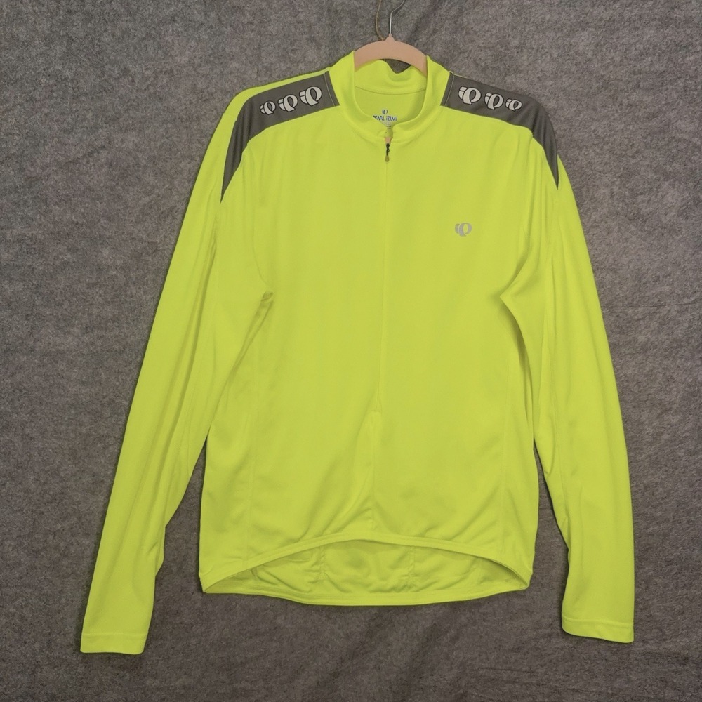 Pearl Izumi Select Series Cycling Jacket Mens Sz L Yellow Pockets Full Zip